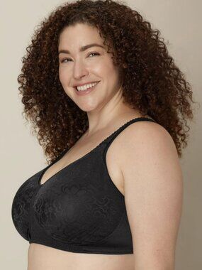 Playtex 18 Hour Ultimate Lift & Support Wireless Bra Black 36C Women's NWT